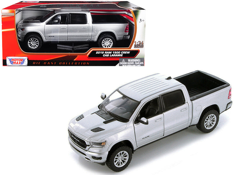 2019 RAM 1500 Laramie Crew Cab Pickup Truck Silver Metallic 1/24 Diecast Model Car