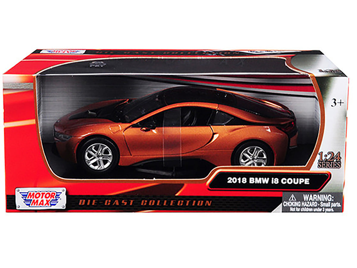 2018 BMW i8 Coupe Metallic Orange with Black Top 1/24 Diecast Model Car