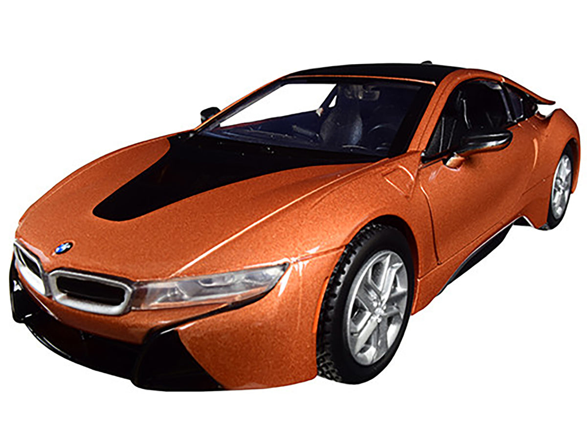 2018 BMW i8 Coupe Metallic Orange with Black Top 1/24 Diecast Model Car