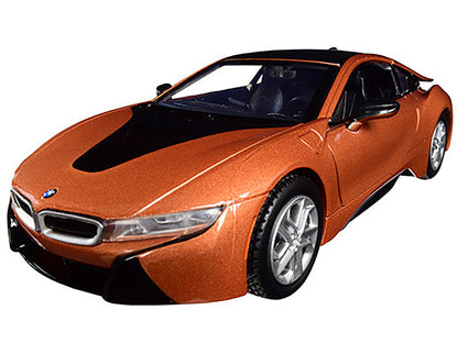 2018 BMW i8 Coupe Metallic Orange with Black Top 1/24 Diecast Model Car