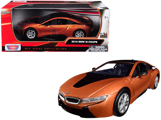 2018 BMW i8 Coupe Metallic Orange with Black Top 1/24 Diecast Model Car