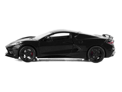 2020 Chevrolet Corvette C8 Stingray Black with Silver Stripes "Timeless Legends" Series 1/24 Diecast Model Car