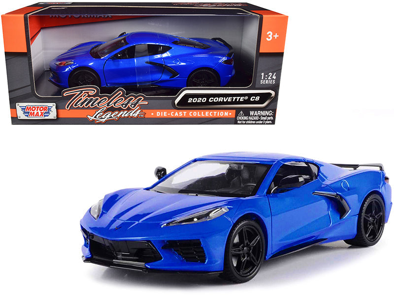 2020 Chevrolet Corvette C8 Stingray Blue Metallic "Timeless Legends" 1/24 Diecast Model Car