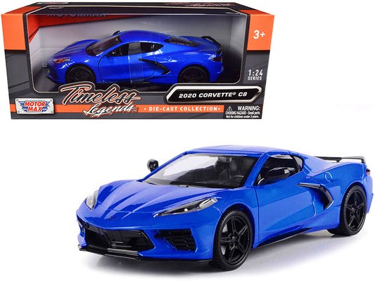 2020 Chevrolet Corvette C8 Stingray Blue Metallic "Timeless Legends" 1/24 Diecast Model Car