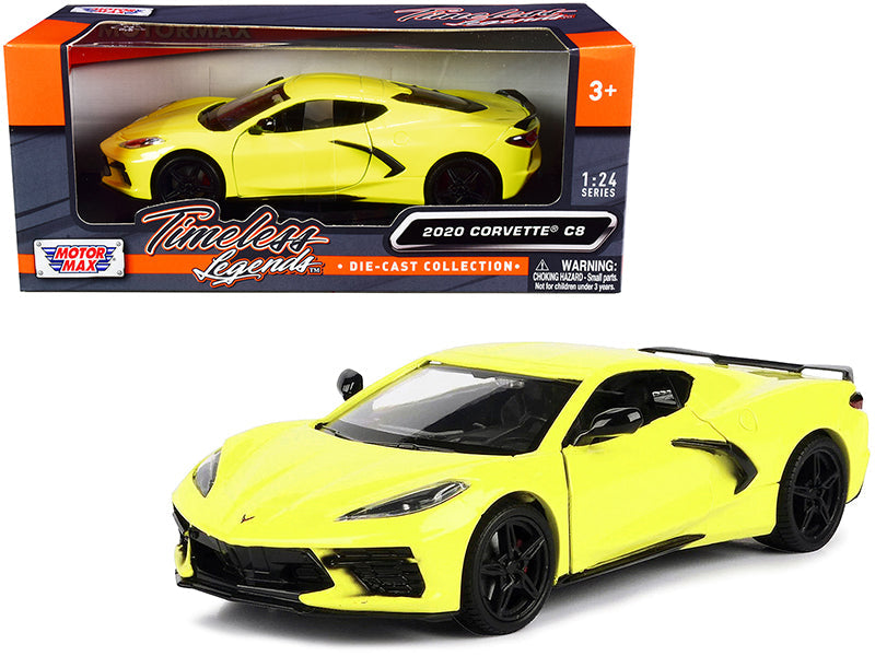 2020 Chevrolet Corvette C8 Stingray Yellow "Timeless Legends" 1/24 Diecast Model Car