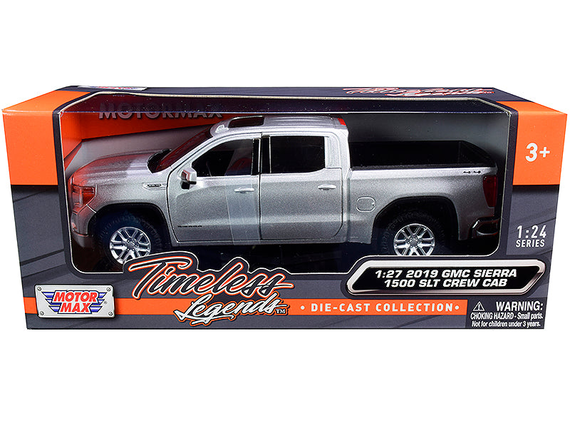 2019 GMC Sierra 1500 SLT Crew Cab Pickup Truck Silver Metallic 1/24-1/27 Diecast Model Car