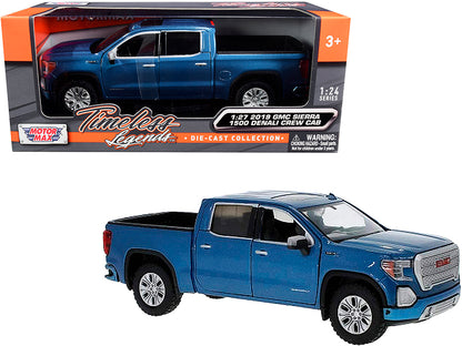 2019 GMC Sierra 1500 Denali Crew Cab Pickup Truck Blue Metallic 1/24-1/27 Diecast Model Car