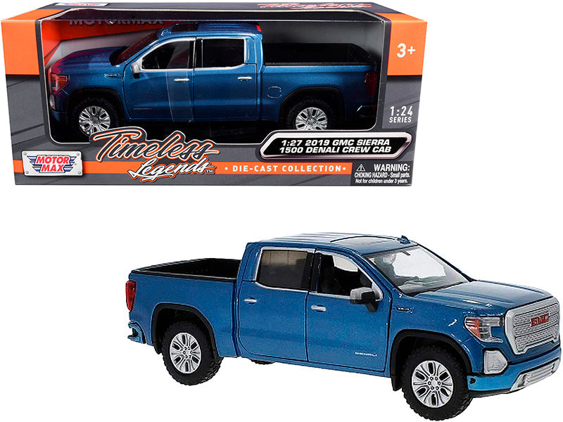 2019 GMC Sierra 1500 Denali Crew Cab Pickup Truck Blue Metallic 1/24-1/27 Diecast Model Car