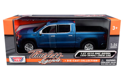 2019 GMC Sierra 1500 Denali Crew Cab Pickup Truck Blue Metallic 1/24-1/27 Diecast Model Car