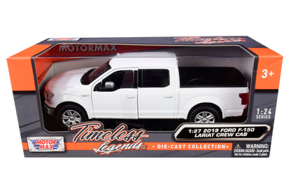 2019 Ford F-150 Lariat Crew Cab Pickup Truck White 1/24-1/27 Diecast Model Car