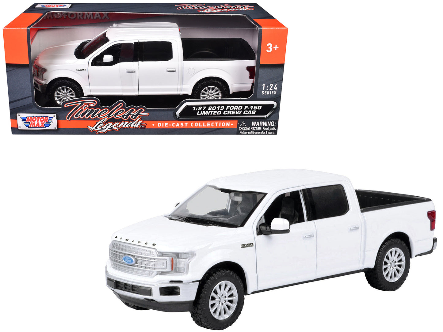 2019 Ford F-150 Limited Crew Cab Pickup Truck White 1/27 Diecast Model Car