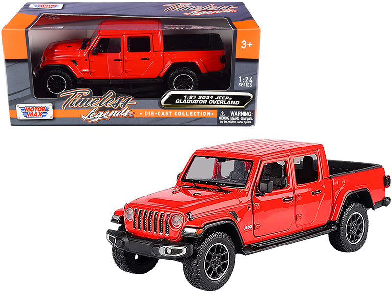 2021 Jeep Gladiator Overland (Closed Top) Pickup Truck Red 1/24-1/27 Diecast Model Car