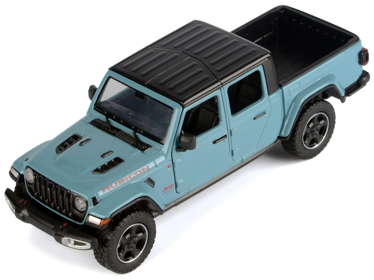 2021 Jeep Gladiator Rubicon (Closed Top) Pickup Truck Blue with Black Top 1/24-1/27 Diecast Model Car