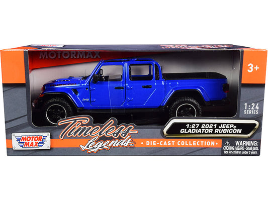 2021 Jeep Gladiator Rubicon (Open Top) Pickup Truck Blue 1/24-1/27 Diecast Model Car