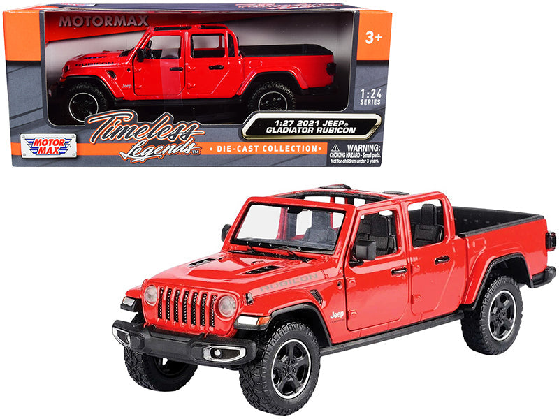 2021 Jeep Gladiator Rubicon (Open Top) Pickup Truck Red 1/24-1/27 Diecast Model Car