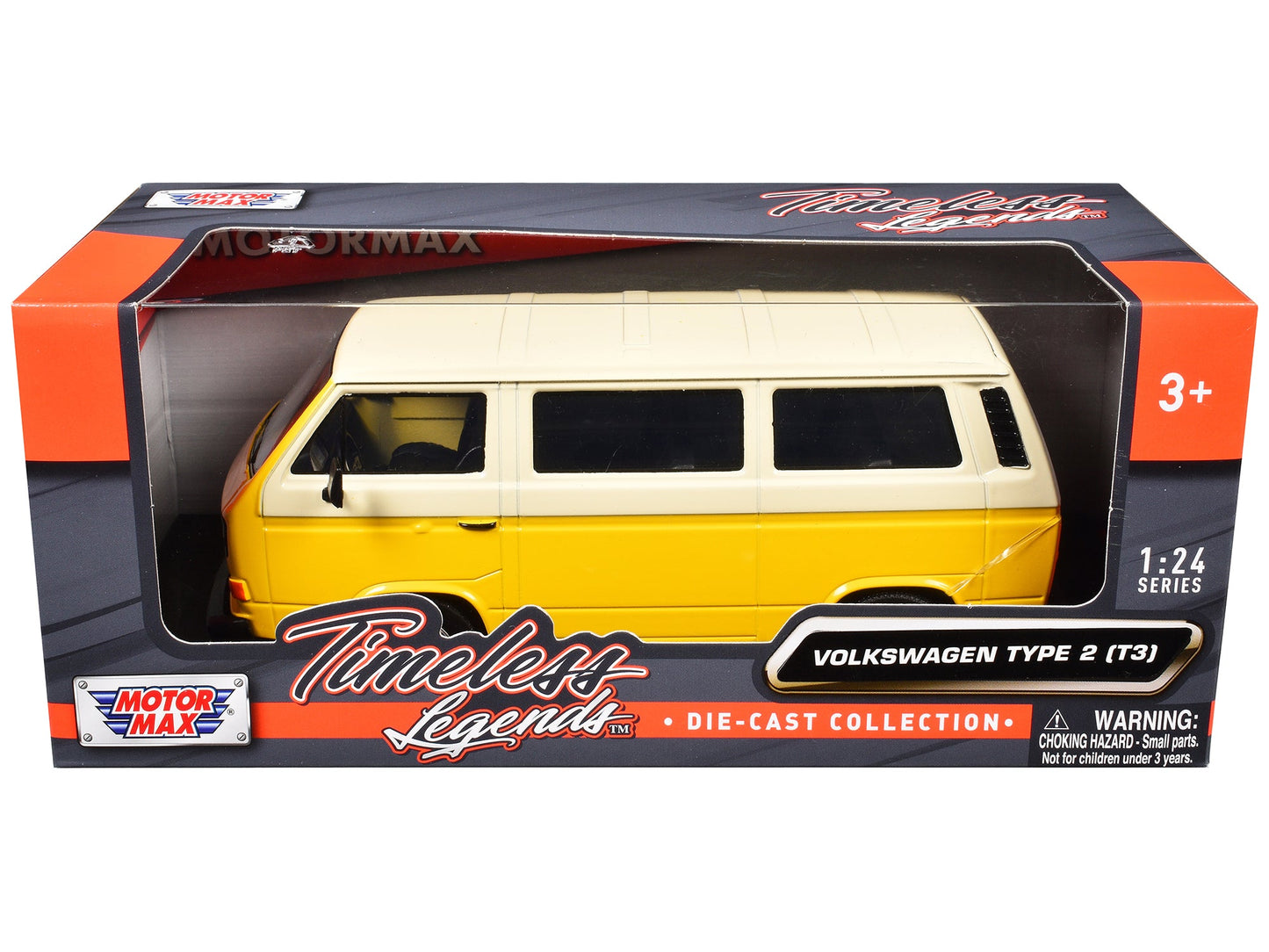 Volkswagen Type 2 (T3) Van Yellow and Beige "Timeless Legends" Series 1/24 Diecast Model Car