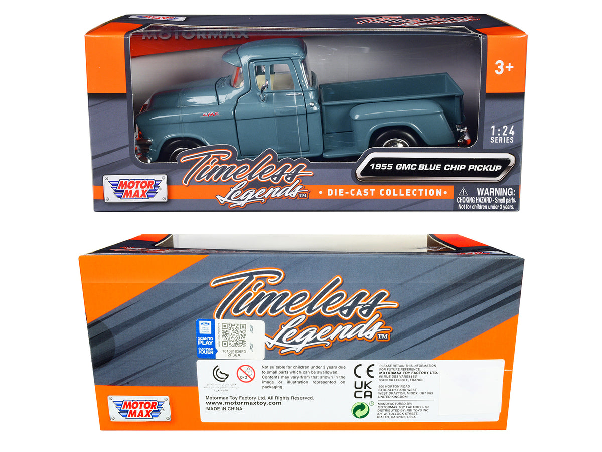 1955 GMC Blue Chip Pickup Truck Light Blue "Timeless Legends" Series 1/24 Diecast Model Car