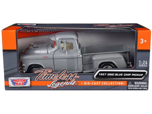 1957 GMC Blue Chip Pickup Truck Gray "Timeless Legends" Series 1/24 Diecast Model Car