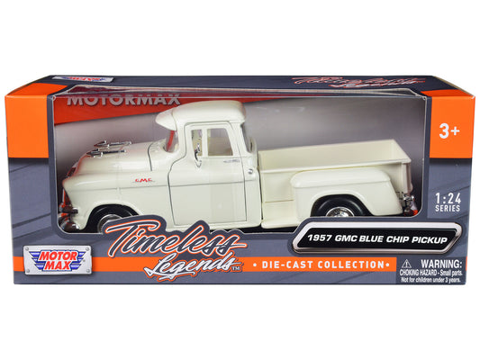 1957 GMC Blue Chip Pickup Truck White "Timeless Legends" Series 1/24 Diecast Model Car