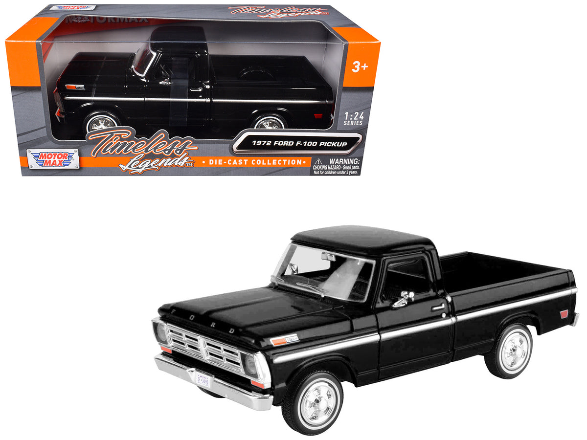 1972 Ford F-100 Pickup Truck Black "Timeless Legends" Series 1/24 Diecast Model Car