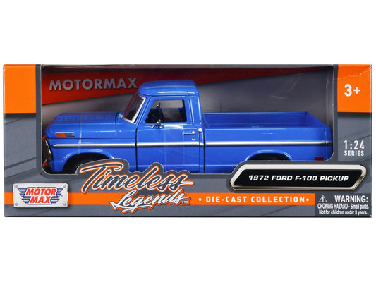 1972 Ford F-100 Pickup Truck Blue "Timeless Legends" Series 1/24 Diecast Model Car