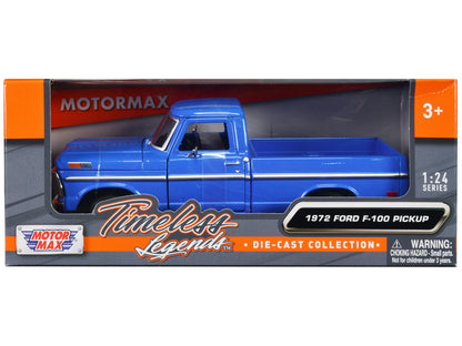 1972 Ford F-100 Pickup Truck Blue "Timeless Legends" Series 1/24 Diecast Model Car