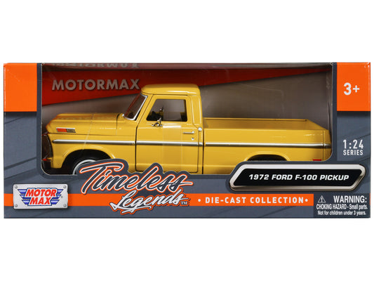 1972 Ford F-100 Pickup Truck Yellow "Timeless Legends" Series 1/24 Diecast Model Car