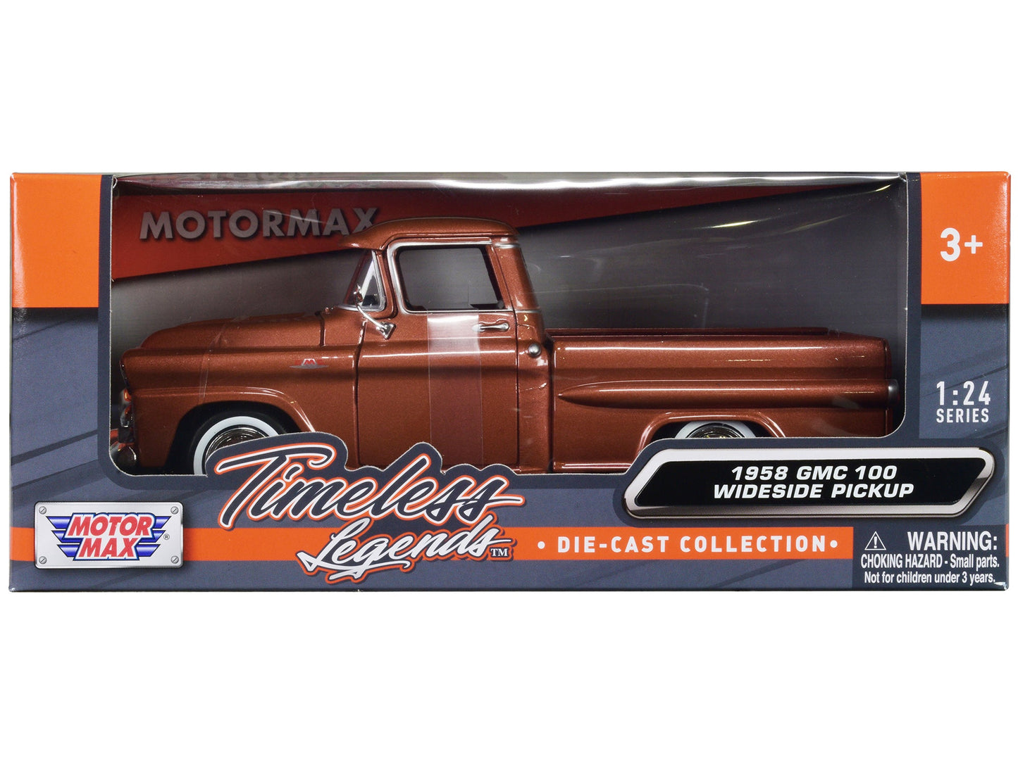 1958 GMC 100 Wideside Pickup Truck Brown Metallic "Timeless Legends" Series 1/24 Diecast Model Car
