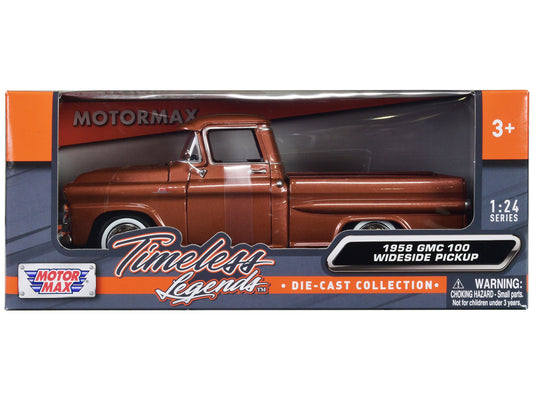 1958 GMC 100 Wideside Pickup Truck Brown Metallic "Timeless Legends" Series 1/24 Diecast Model Car