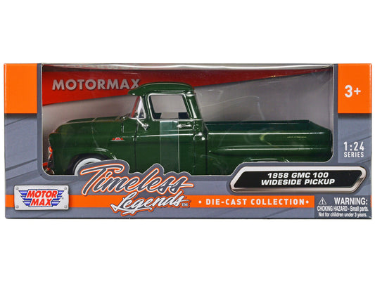 1958 GMC 100 Wideside Pickup Truck Green "Timeless Legends" Series 1/24 Diecast Model Car