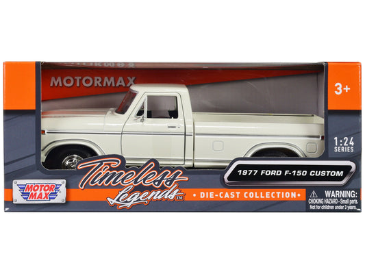 1977 Ford F-150 Custom Pickup Truck White "Timeless Legends" Series 1/24 Diecast Model Car