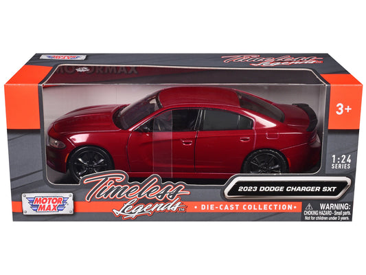 2023 Dodge Charger SXT Red Metallic "Timeless Legends" Series 1/24 Diecast Model Car