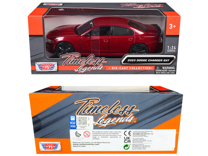 2023 Dodge Charger SXT Red Metallic "Timeless Legends" Series 1/24 Diecast Model Car