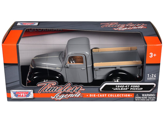1942-47 Ford "Jailbar" Pickup Truck Gray and Black "Timeless Legends" Series 1/24 Diecast Model Car