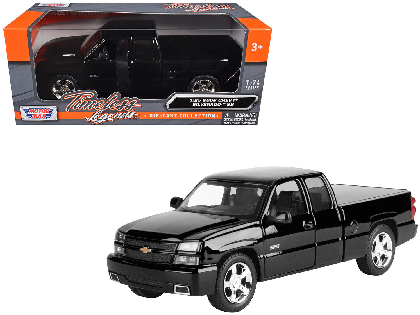 2006 Chevrolet Silverado SS Pickup Truck Black "Timeless Legends" Series 1/25 Diecast Model Car