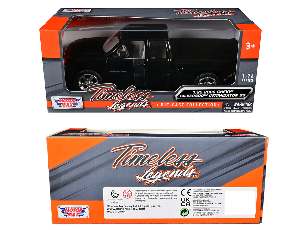 2006 Chevrolet Silverado Intimidator SS Pickup Truck Black "Timeless Legends" Series 1/25 Diecast Model Car