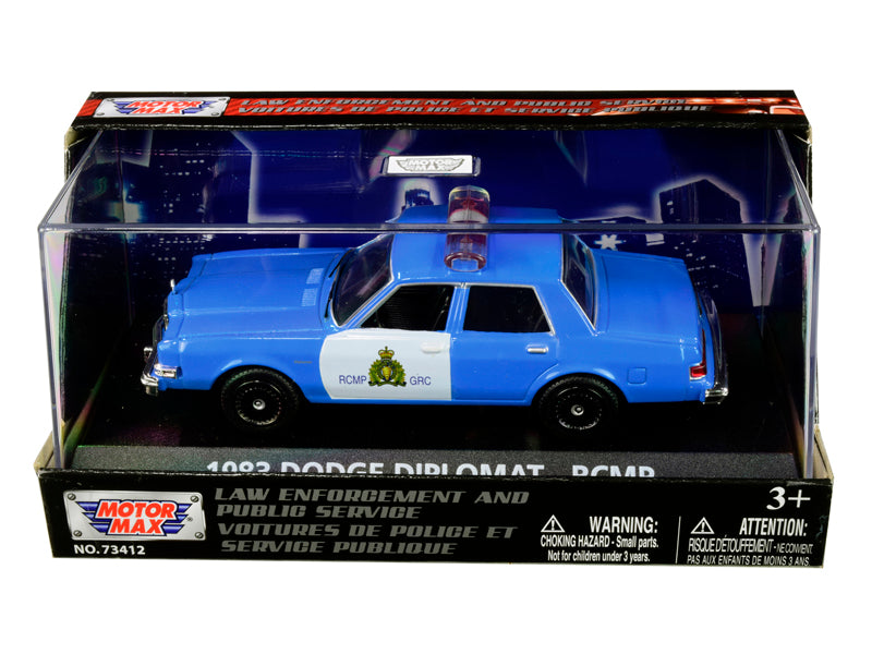 1983 Dodge Diplomat "Royal Canadian Mounted Police" (RCMP) Light Blue and White 1/43 Diecast Model Car