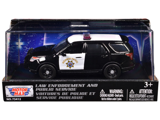 2015 Ford Police Interceptor Utility "California Highway Patrol" Black and White "Law Enforcement and Public Service" Series 1/43 Diecast Model Car