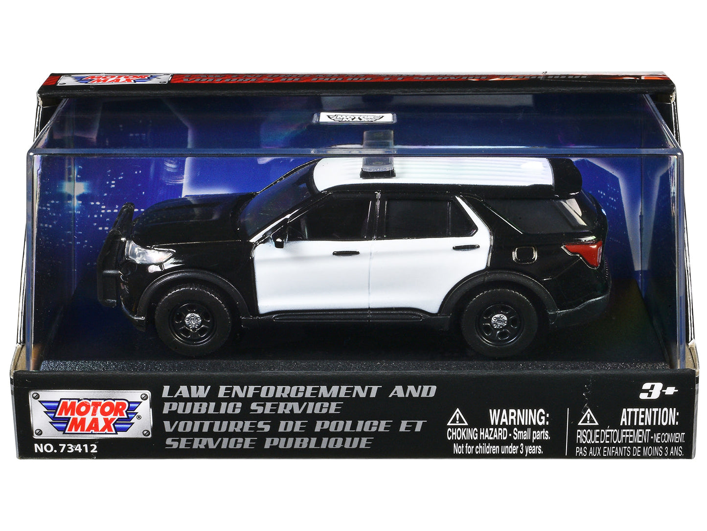 2022 Ford Police Interceptor Utility Black and White Unmarked "Law Enforcement and Public Service" Series 1/43 Diecast Model Car