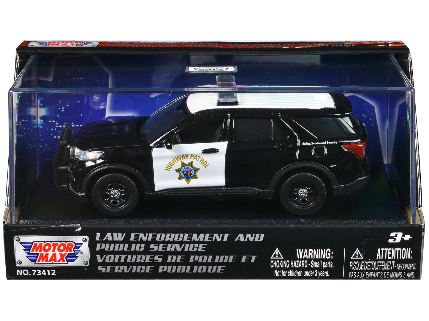 2022 Ford Police Interceptor Utility "California Highway Patrol" Black and White "Law Enforcement and Public Service" Series 1/43 Diecast Model Car