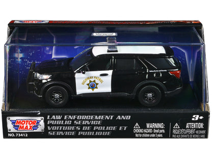 2022 Ford Police Interceptor Utility "California Highway Patrol" Black and White "Law Enforcement and Public Service" Series 1/43 Diecast Model Car