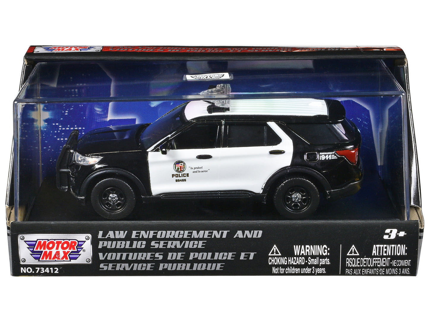 2022 Ford Police Interceptor Utility "LAPD (Los Angeles Police Department)" Black and White "Law Enforcement and Public Service" Series 1/43 Diecast Model Car