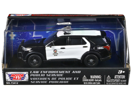 2022 Ford Police Interceptor Utility "LAPD (Los Angeles Police Department)" Black and White "Law Enforcement and Public Service" Series 1/43 Diecast Model Car