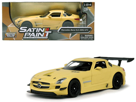 Mercedes Benz SLS AMG GT3 Matte Yellow 1/24 Diecast Model Car