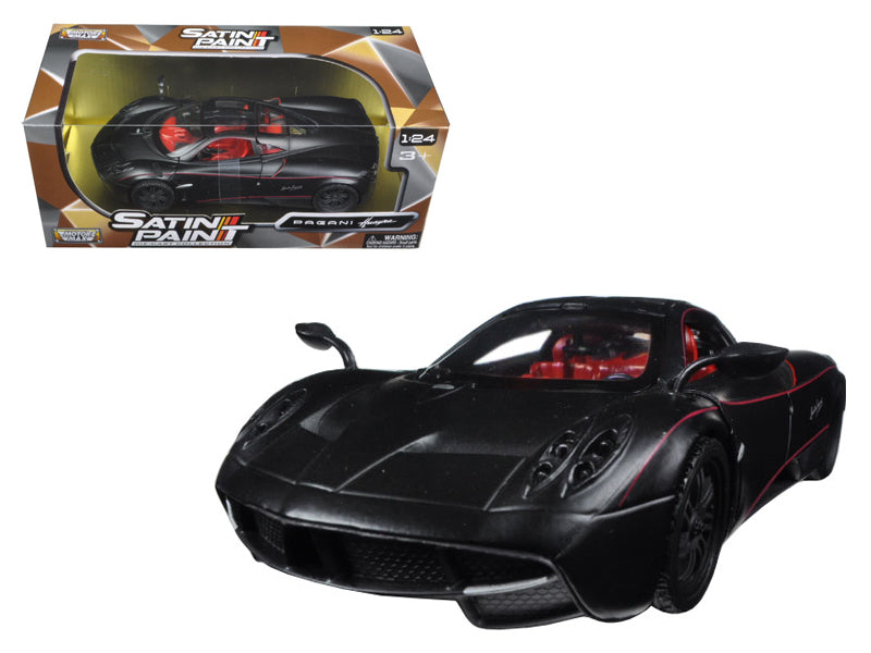 Pagani Huayra Matt Black with Red Interior 1/24 Diecast Model Car