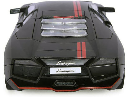 Lamborghini Reventon Matt Black with Red Stripes "Satin Paint" Series 1/24 Diecast Model Car