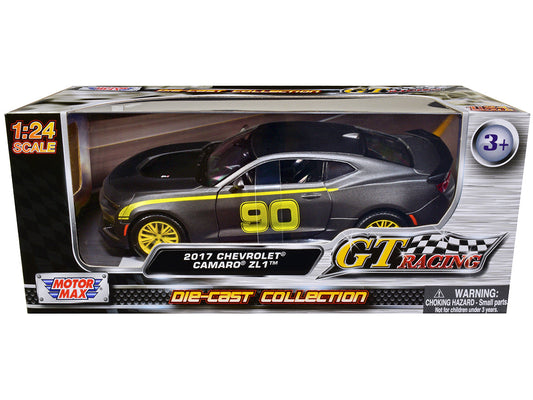 2017 Chevrolet Camaro ZL1 #90 Matt Gray with Yellow Stripes "GT Racing" Series 1/24 Diecast Model Car