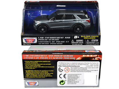 2022 Ford Police Interceptor Utility Gray Metallic Unmarked "Custom Builder's Kit" "Law Enforcement and Public Service" Series 1/43 Diecast Model Car