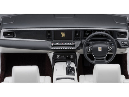 Toyota Century Open Car Convertible RHD (Right Hand Drive) Black with White Interior 1/18 Model Car