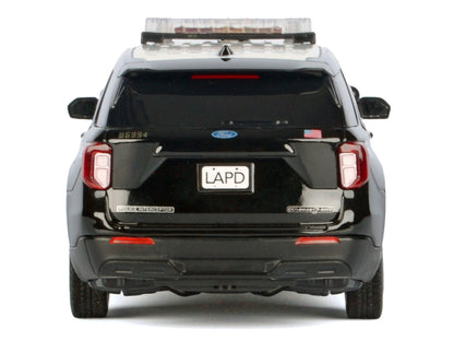 2022 Ford Police Interceptor Utility Black and White "Los Angeles Police Department (LAPD)" with Flashing Light Bar and Front and Rear Lights and Sounds 1/24 Diecast Model Car